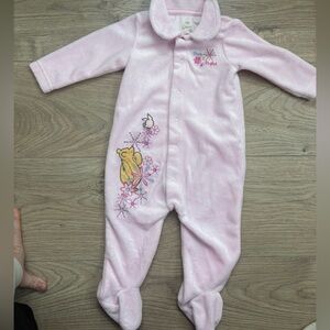 Vintage Winnie the Pooh Baby Sleeper Pink Classic Pooh Size 3–6 Months
